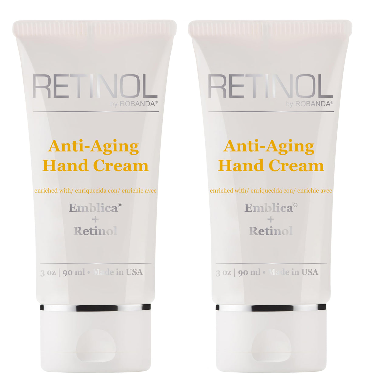 Robanda Retinol para manos en envase de 3 oz, hidratación profunda para piel áspera.