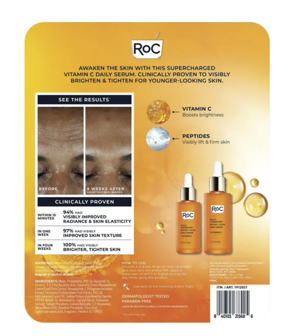 RoC serum vitamina C textura cremosa visible en la piel