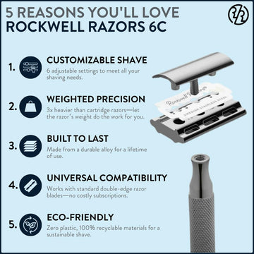 Rockwell 6C con peso balanceado que facilita el deslizamiento suave.