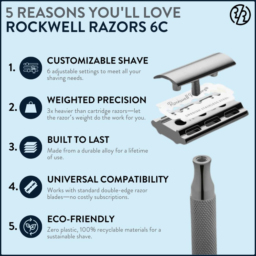 Rockwell 6C con peso balanceado que facilita el deslizamiento suave.