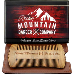 Peine Rocky Mountain Barber Company estilo hacha con sándalo para un acabado suave