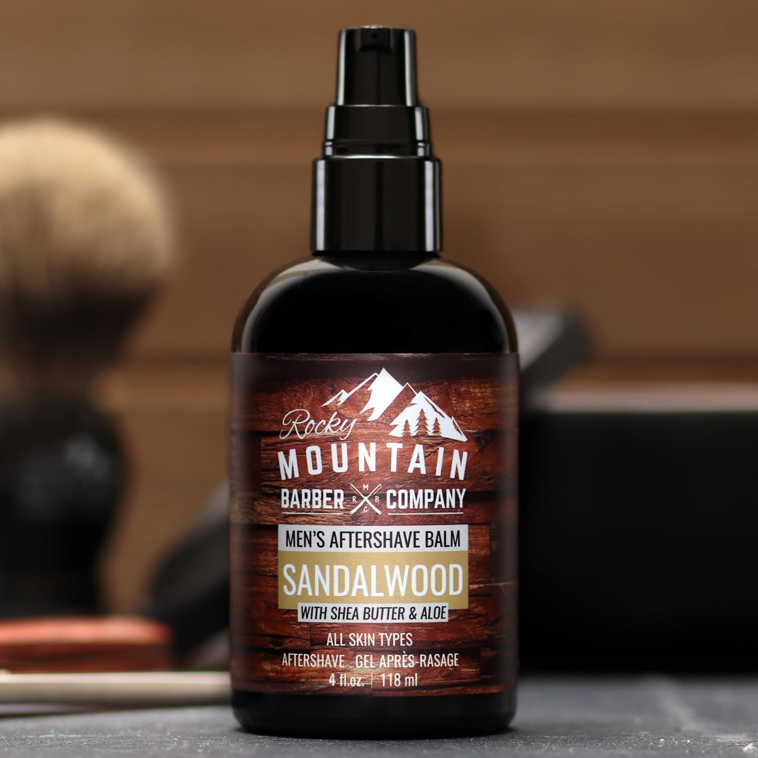 Rocky Mountain Barber Company Aftershave Balm para el cuidado de la piel después del afeitado.