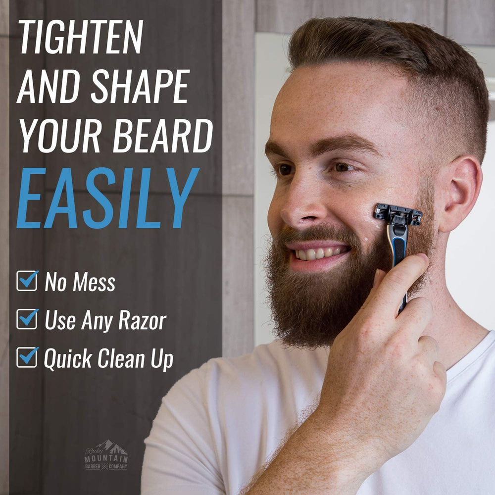 Con gel transparente de Rocky Mountain Barber Company, delineado de barba