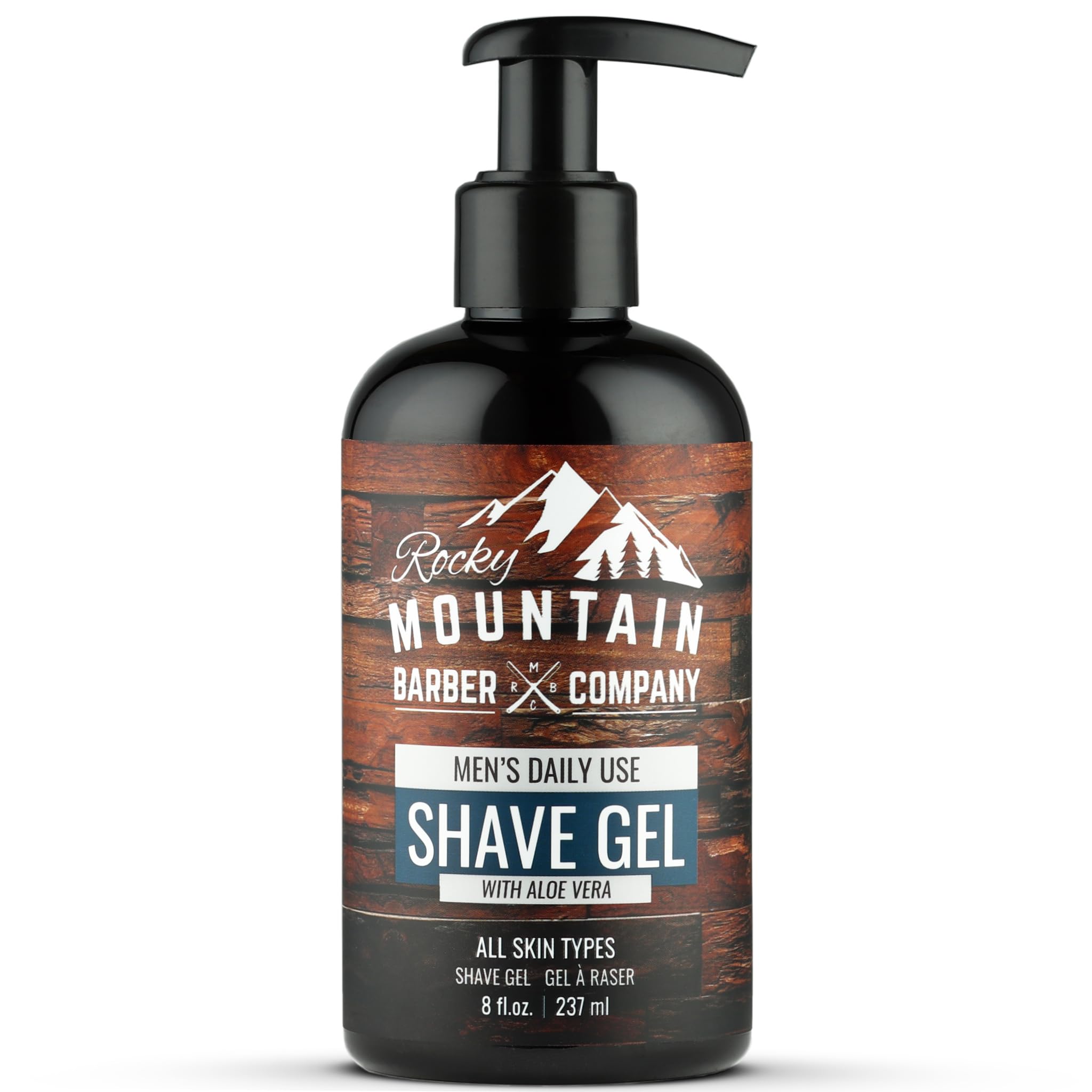Gel claro de Rocky Mountain Barber Company para ver durante el afeitado