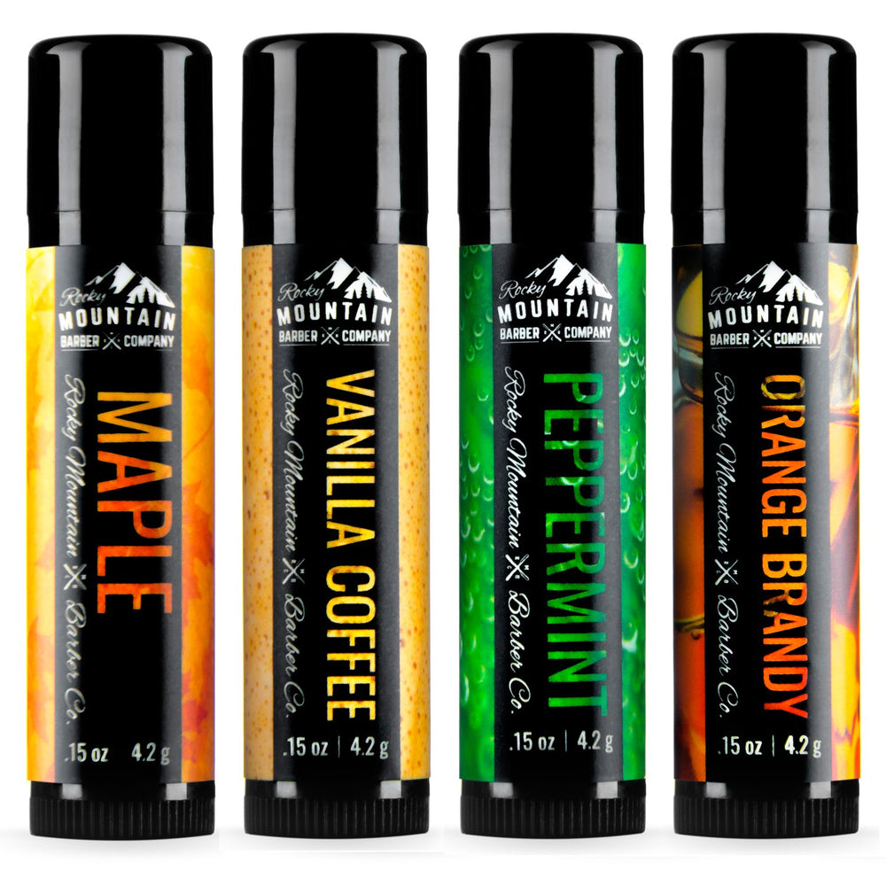 Rocky Mountain Barber Company bálsamo labial arce, hidratación suave para labios.