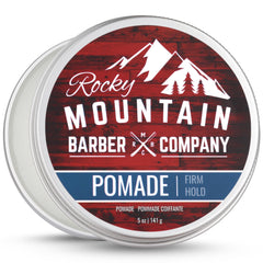 Pomada Rocky Mountain Barber Company en lata de 5 oz para un peinado clásico