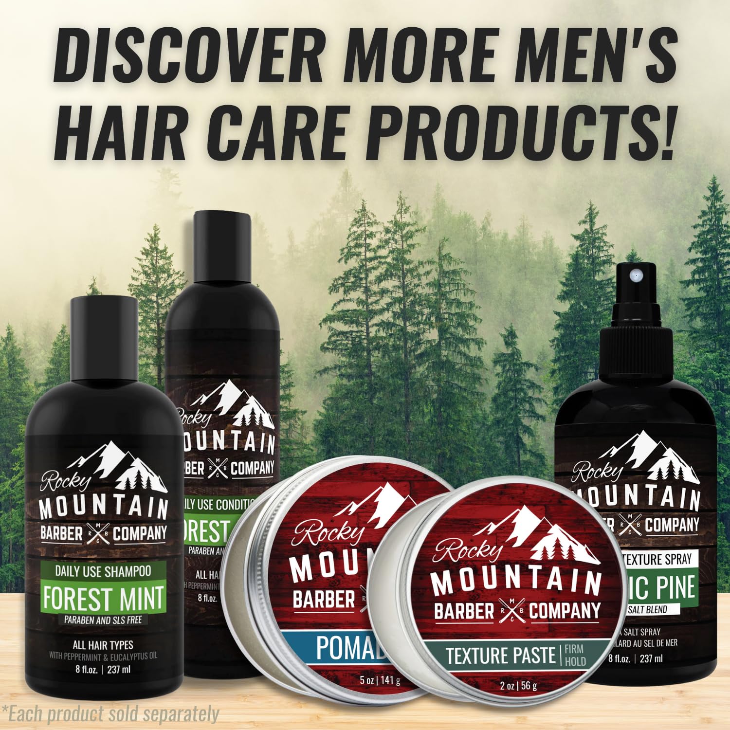 Aplicación diaria de la pomada para peinados modernos de Rocky Mountain Barber Company