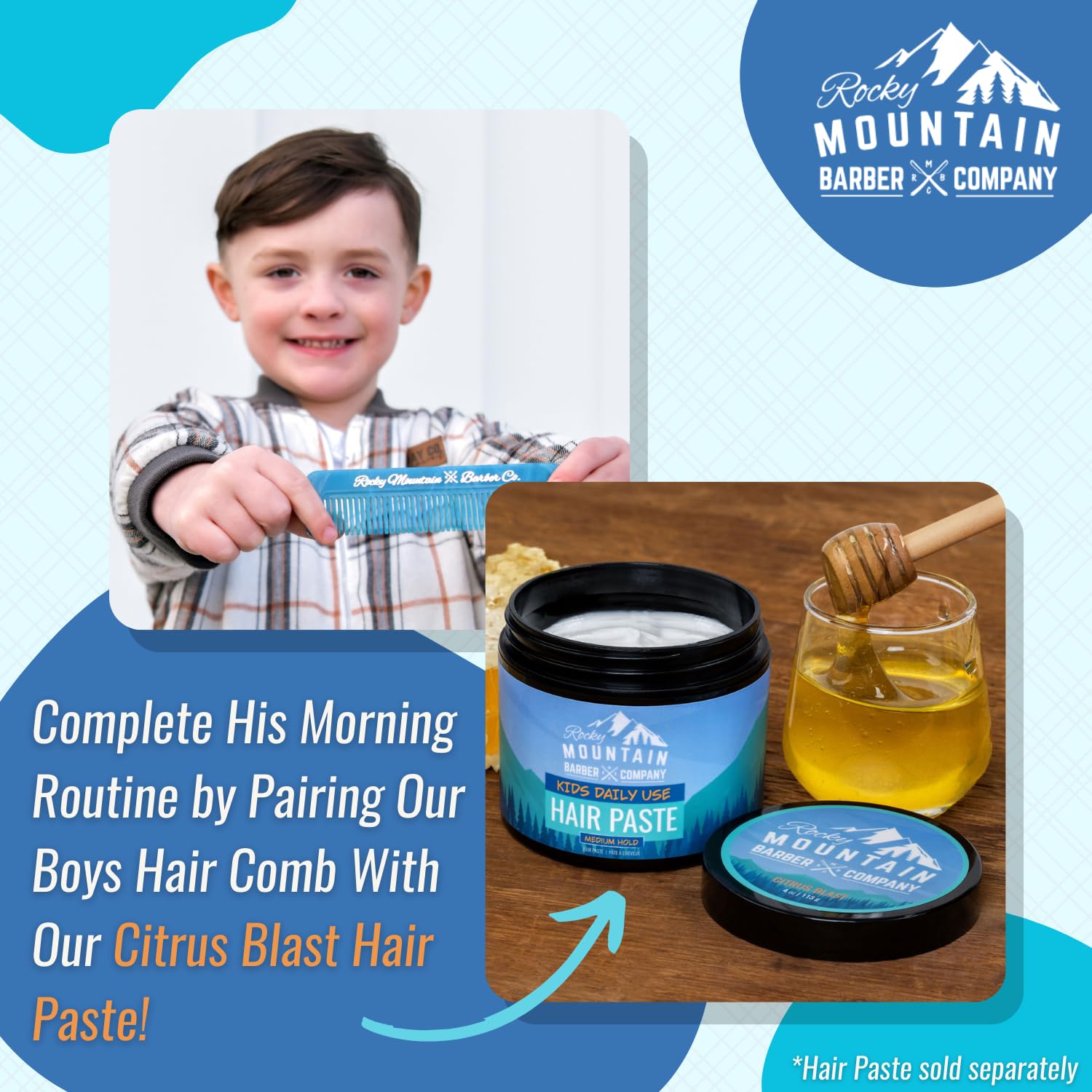 Dientes suaves de Rocky Mountain Barber reducen enredos en cabellos delicados