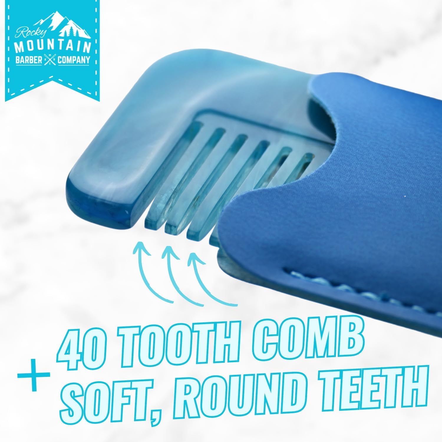 Peine resistente a caídas de Rocky Mountain Barber, ideal para mochilas y baños