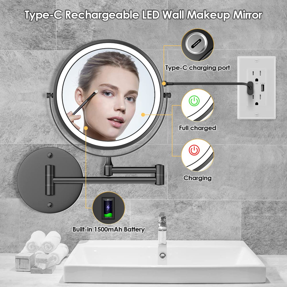 Miroir Rocollos avec agrandissement 10x pour détails précis.