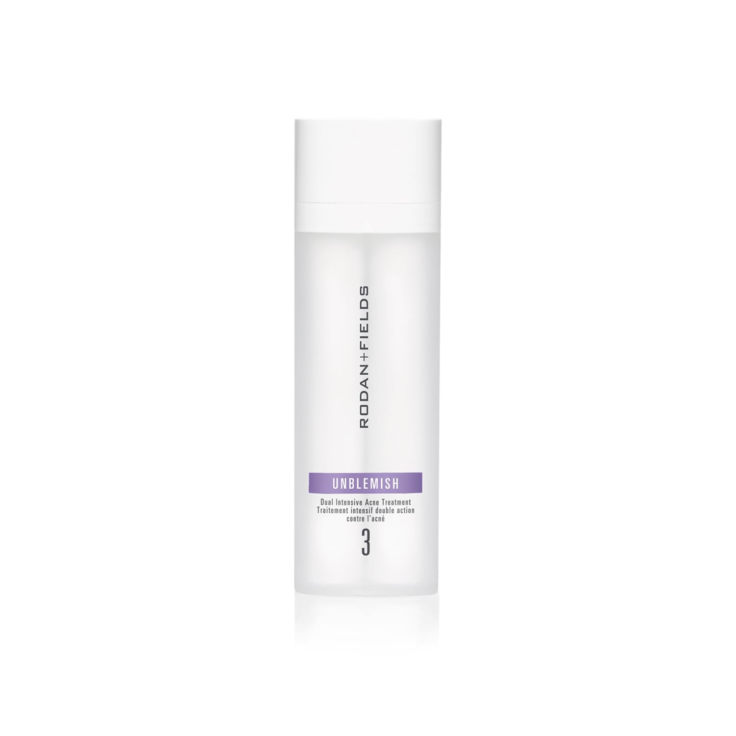 Rodan + Fields Unblemish; bomba de doble cámara para dosis precisas y frescura.
