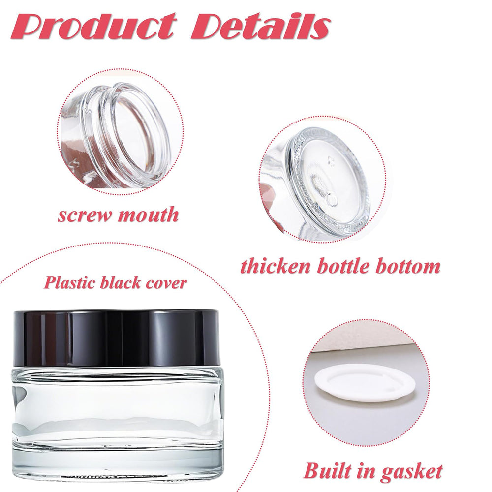 ROHIJALE set frascos vidrio 15 ml para almacenar bálsamos y cremas.