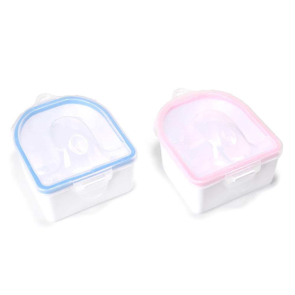 Rolabling: dos cuencos remojo uñas rosados y azules para uso en casa y salón