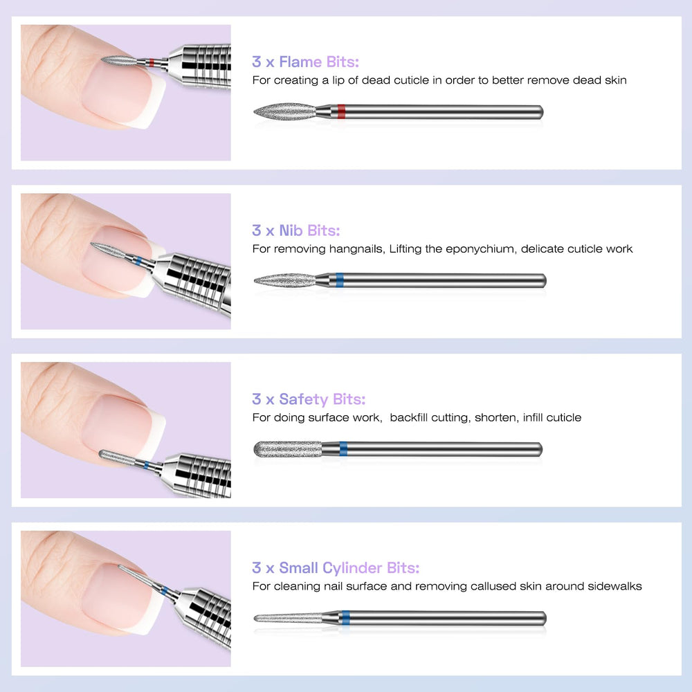 Broca aguja Rolokit para definición y limpieza de bordes de uñas.