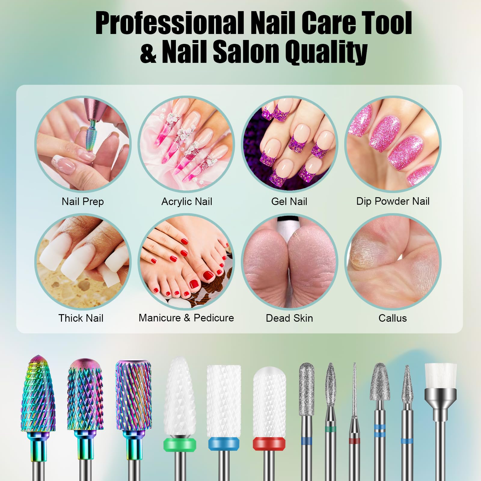 Rolokit conjunto de bits para uñas, ideal para remover gel y preparar uñas.