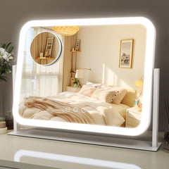 ROLOVE espejo de maquillaje iluminado 17x13 para ver todo el rostro con claridad