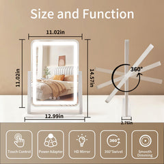 ROLOVE espejo con tres tonos de luz para distintos ambientes.