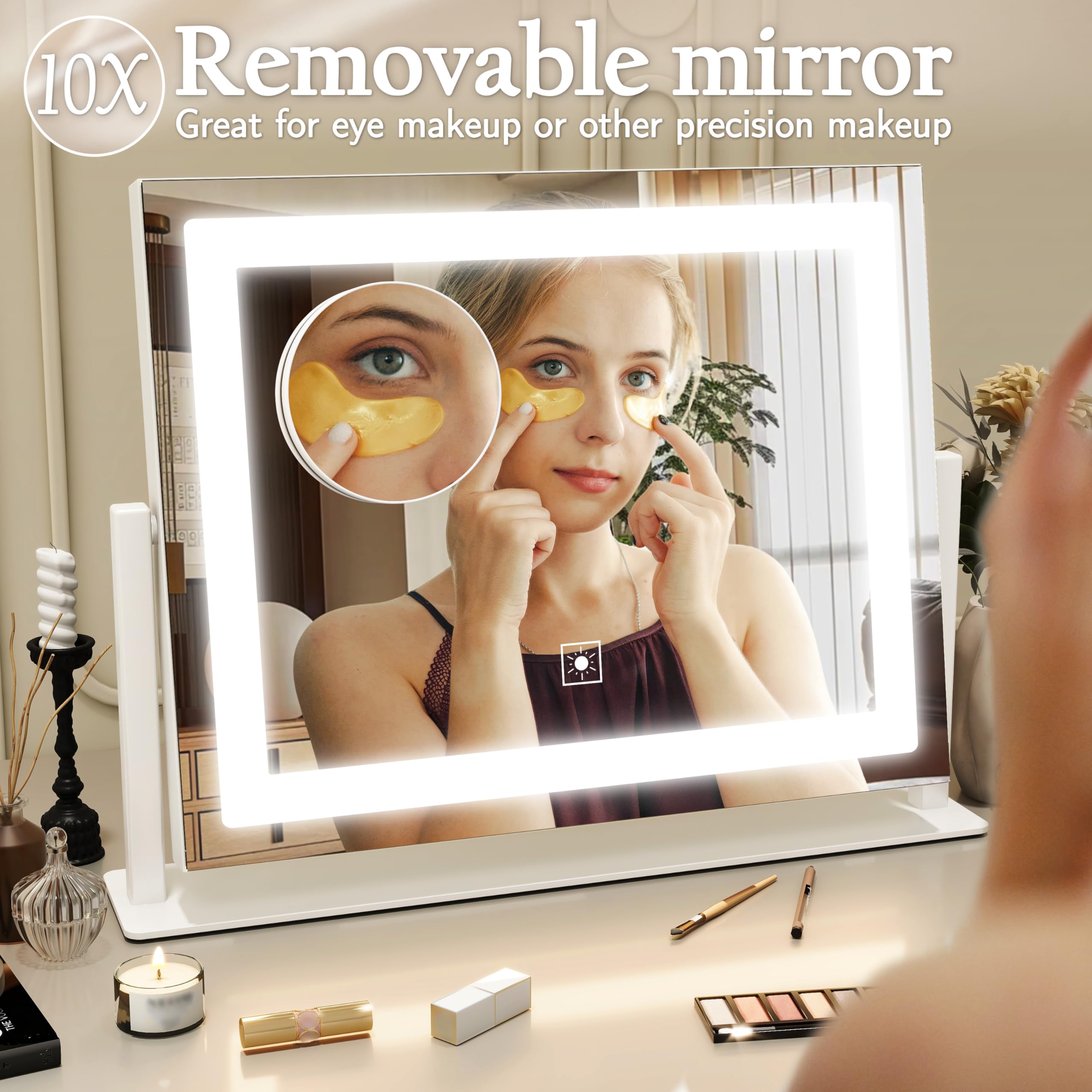 ROLOVE iluminación en tres colores para distintos entornos de maquillaje.