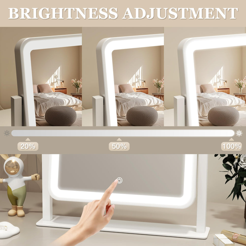 ROLOVE Luz LED regulable con protección ocular para maquillaje cómodo.