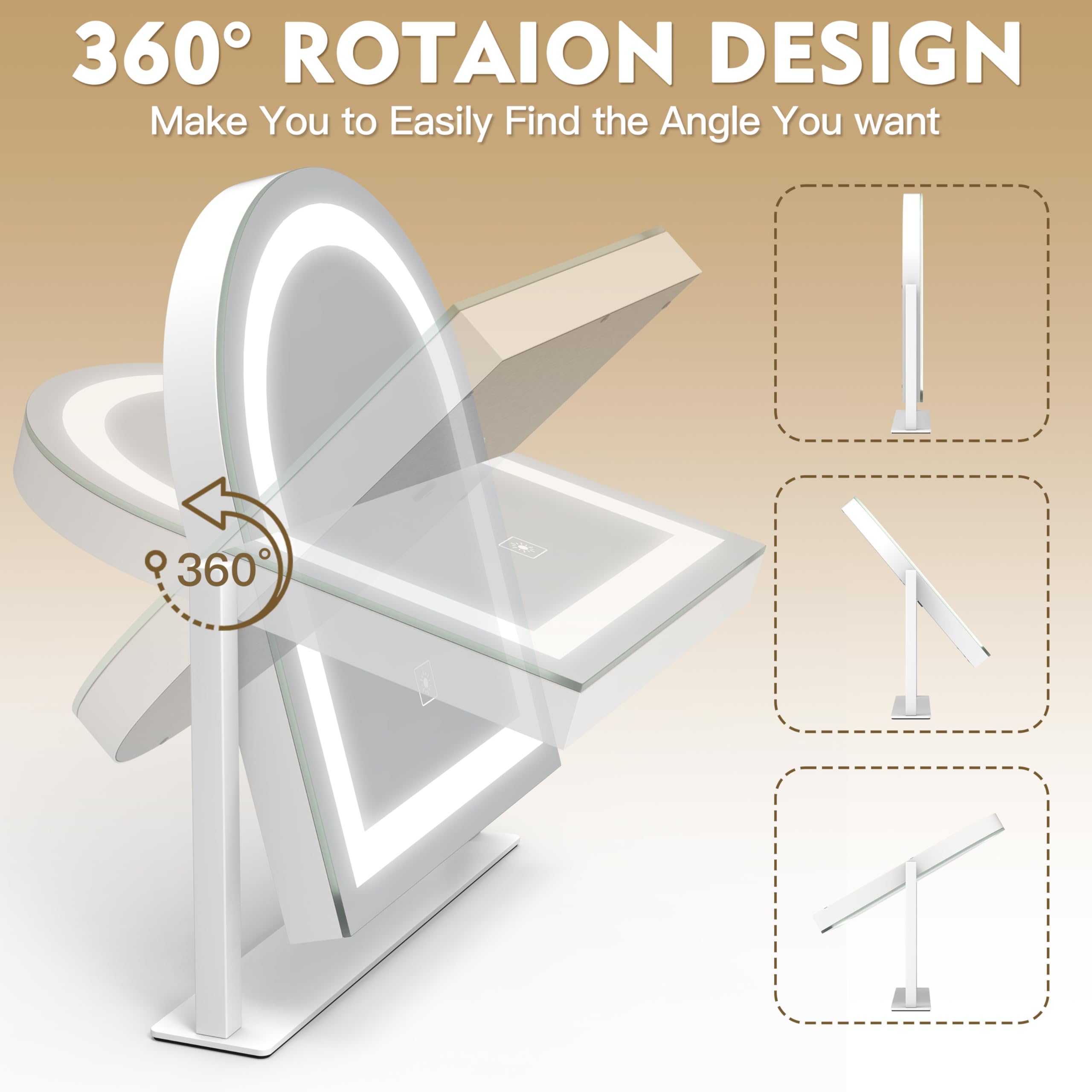ROLOVE Rotación de 360° para ajustar el ángulo sin esfuerzo
