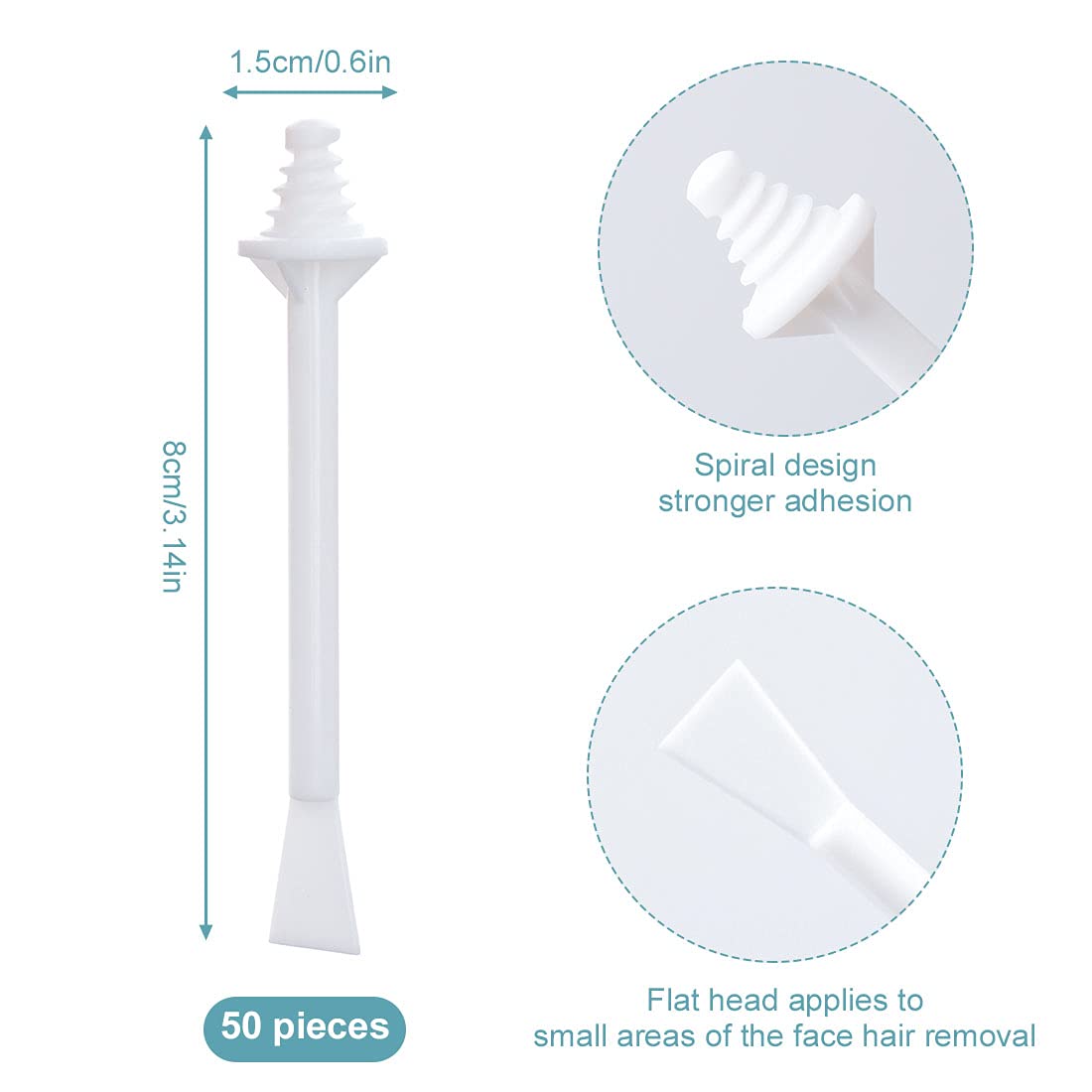 Rolybag aplicadores plástico cabeza redonda para aplicar cera con precisión