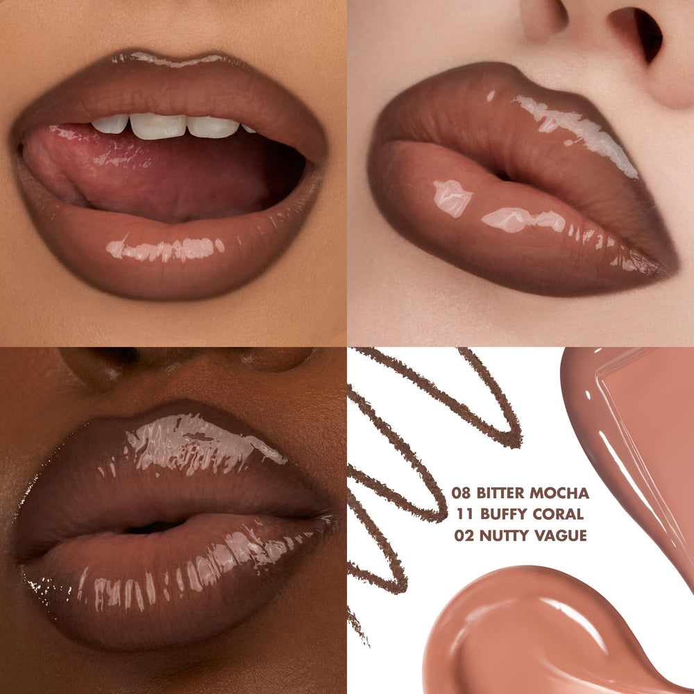 romnd Glasting Color Gloss Nutty Vague: brillo intenso y acabado sedoso.
