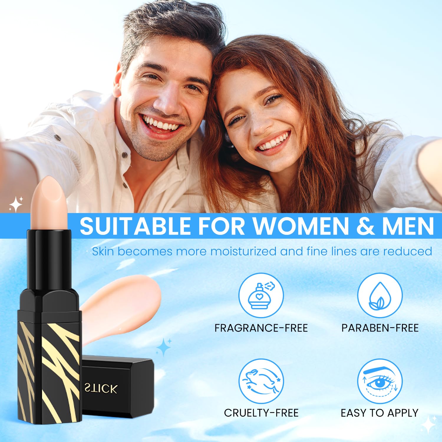 RONKIE Caffeine Eye Stick blends retinol and hyaluronic acid for hydration and care.