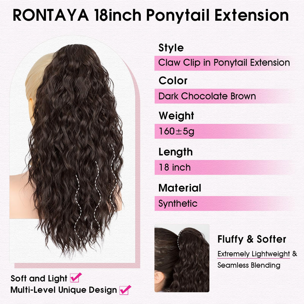 Ponytail RONTAYA con clip seguro para uso diario