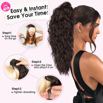 Ponytail RONTAYA 18p marrón oscuro para uso diario