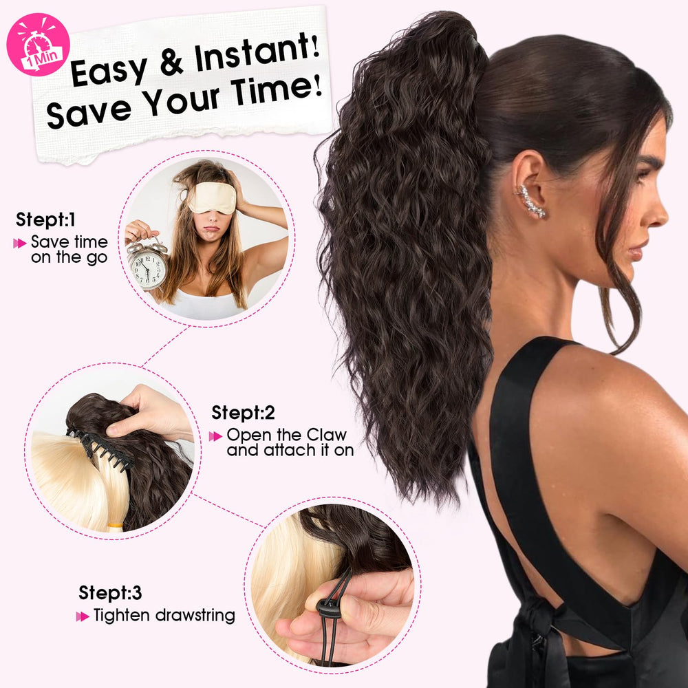Ponytail RONTAYA 18p marrón oscuro para uso diario