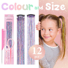 Rootoo tinsel cabello clip plata brillos holográficos para fiestas
