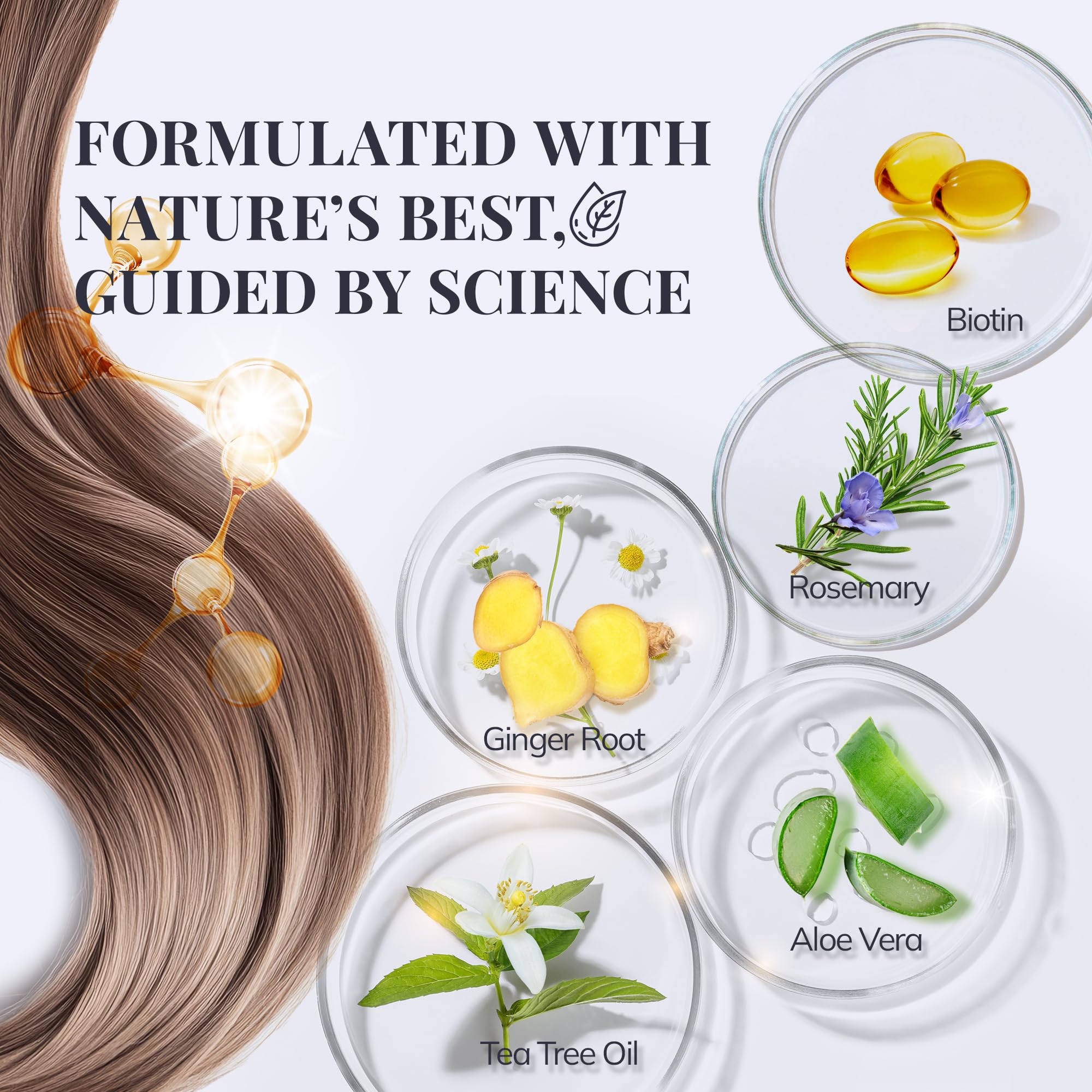 RootStim Biotina y Romero Champú, cabello fino con mayor densidad y fortalecimiento