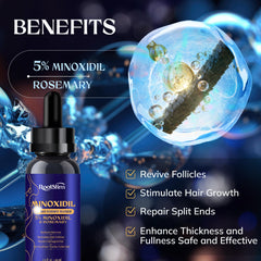 RootStim frasco minoxidil 5% para uso diario con romero.
