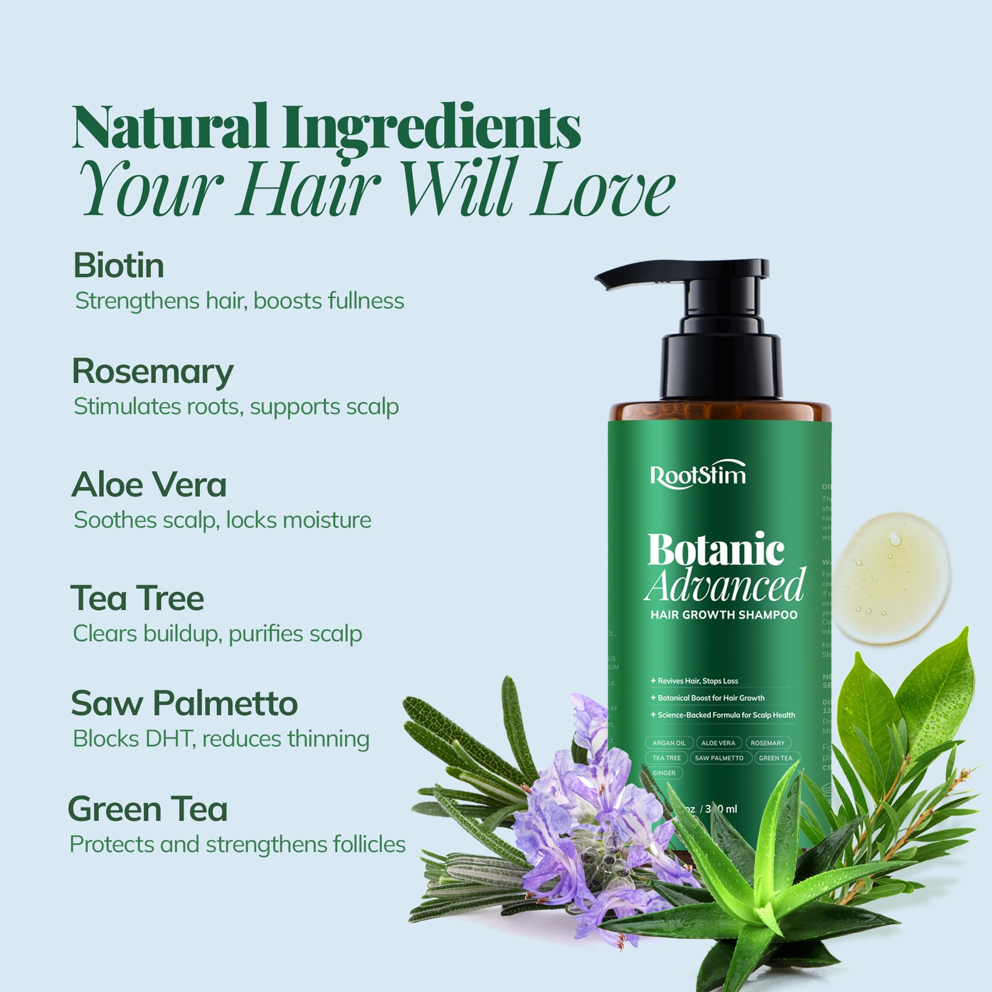 RootStim champú sin sulfatos cuida el cabello teñido.