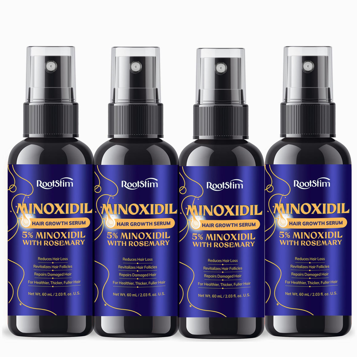 Botella de RootStim Minoxidil 5% para revitalizar la densidad capilar.