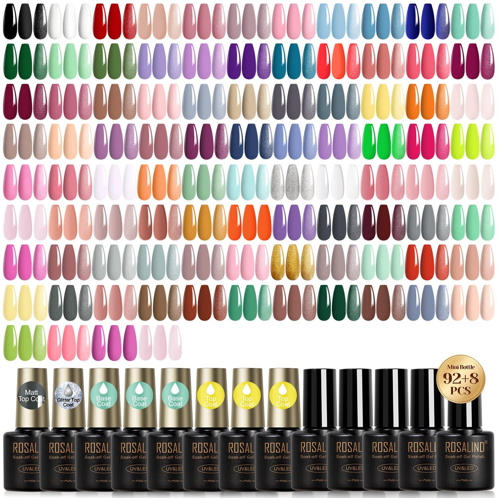 Rosalind ensemble vernis gel 100pcs pour des looks variés toute l'année.
