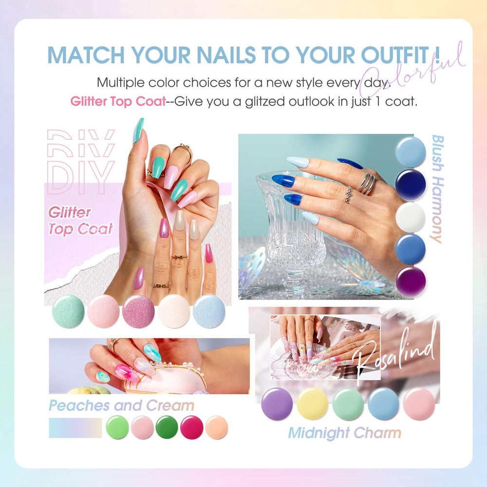 ROSALIND glitter top coat adds sparkle to any color