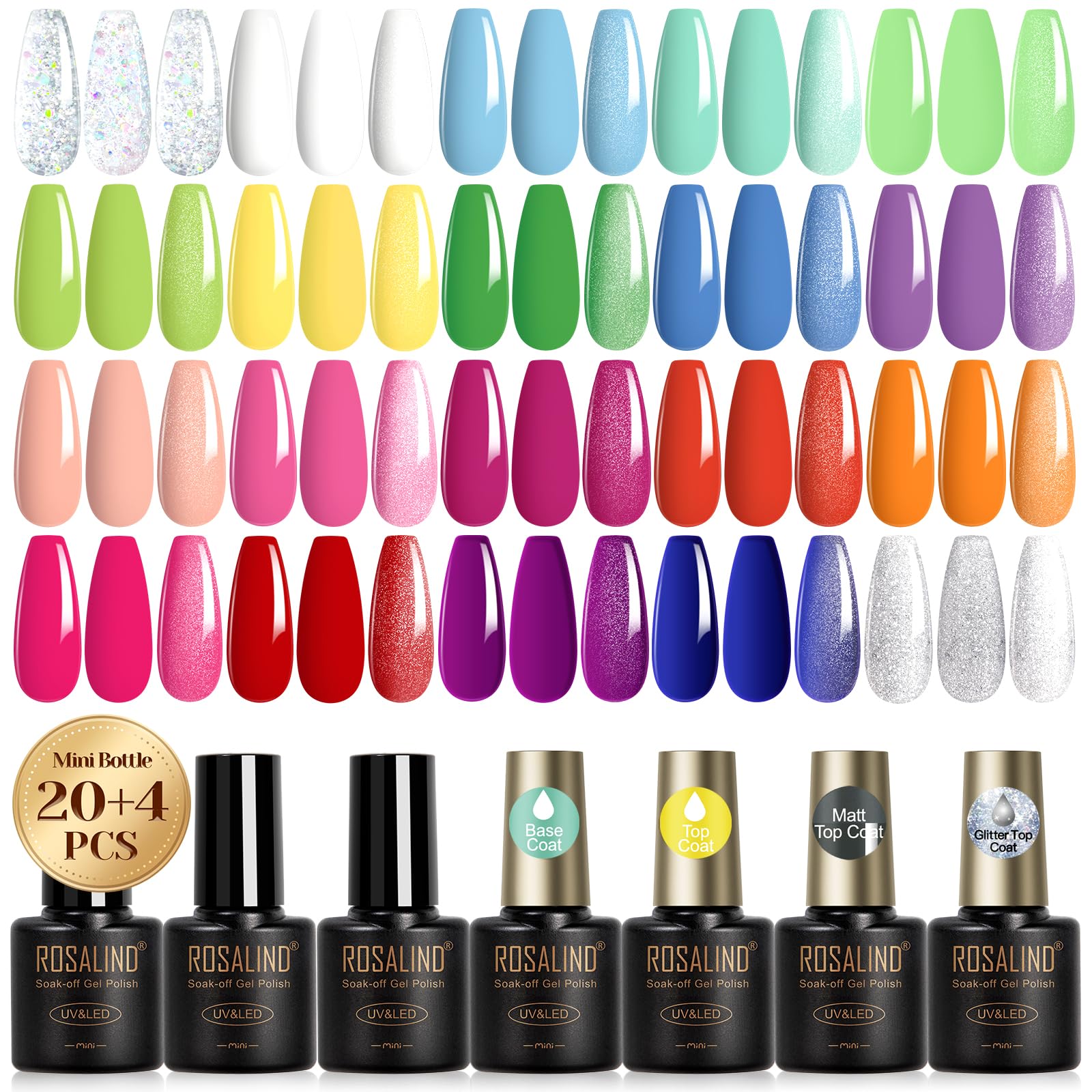 ROSALIND neon color collection display for at-home manicures