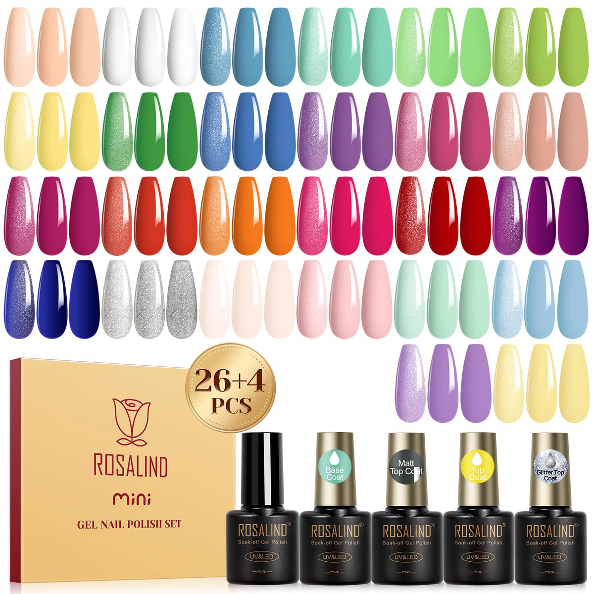 ROSALIND neon color swatches for vibrant manicure ideas