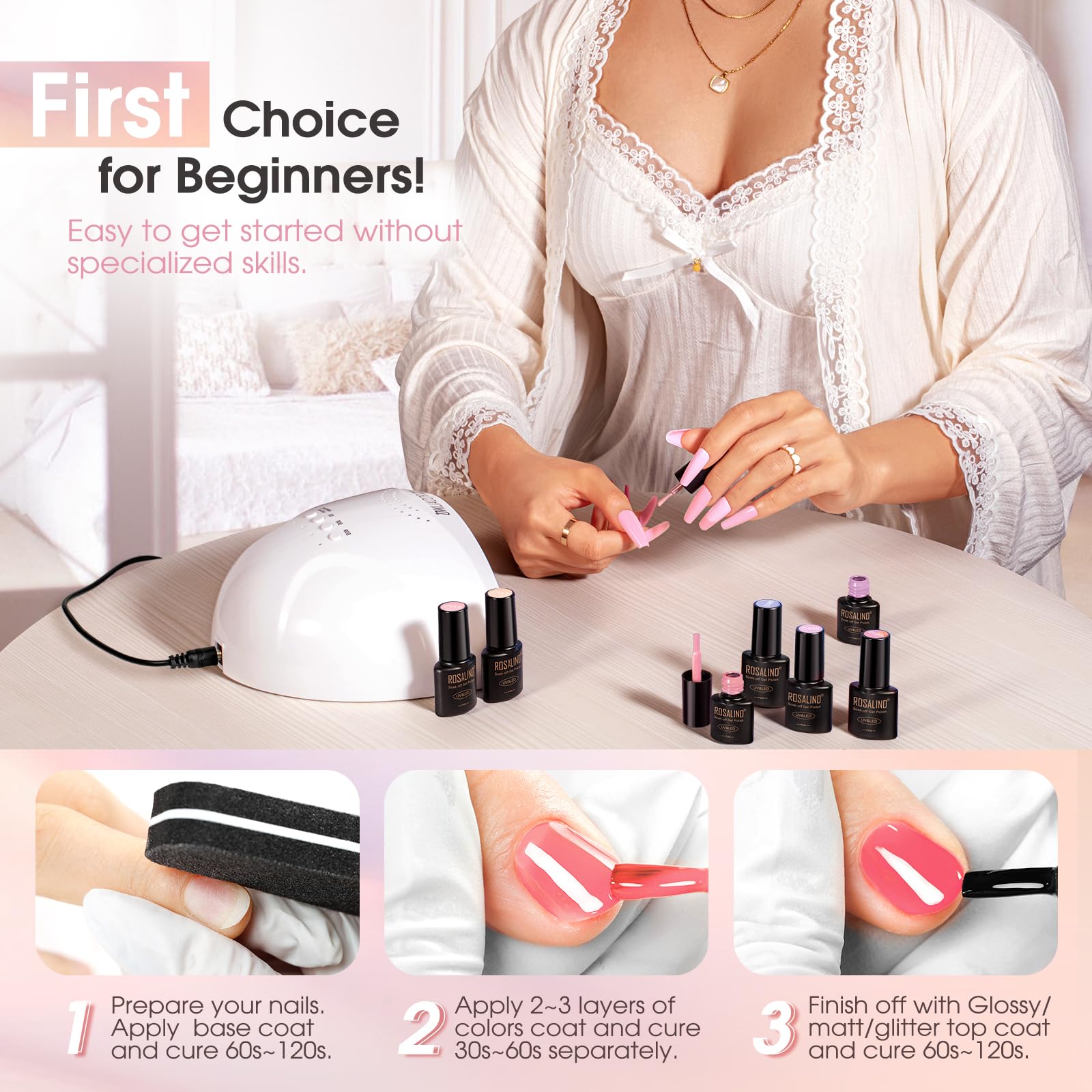 ROSALIND nude pink translucent shades for everyday elegant manicures