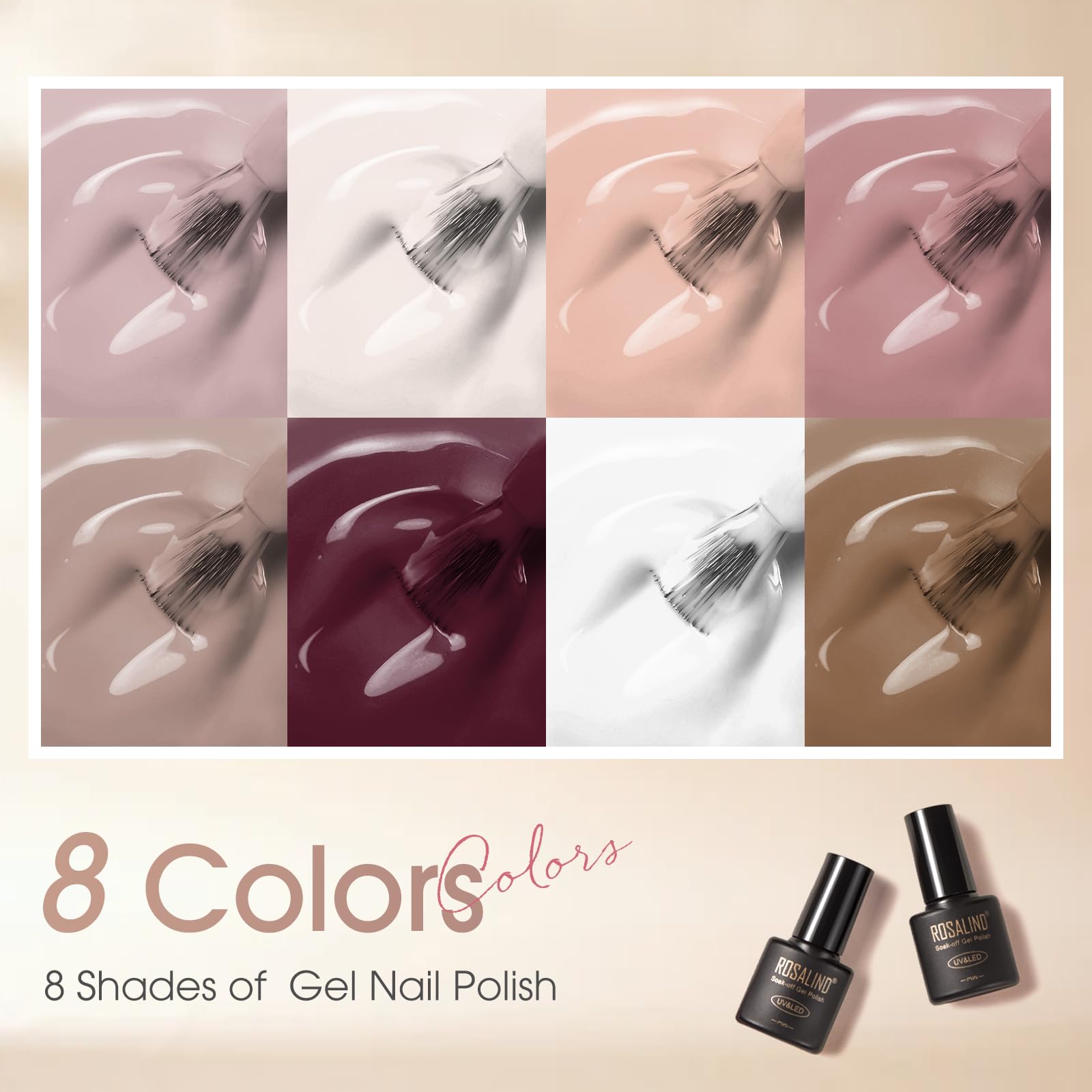 ROSALIND Ocho tonos neutros en paleta para looks versátiles.
