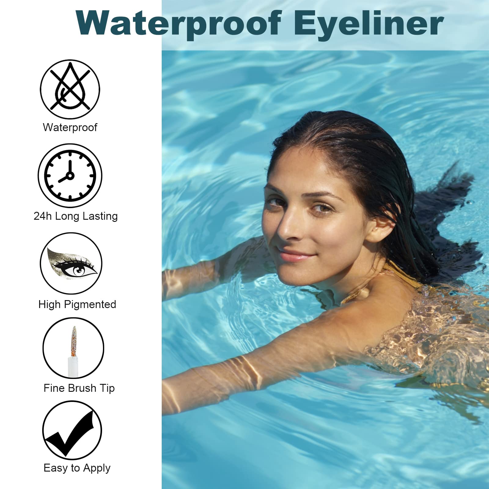 Delineador Rosarden resistente al agua para un maquillaje de ojos todo el día