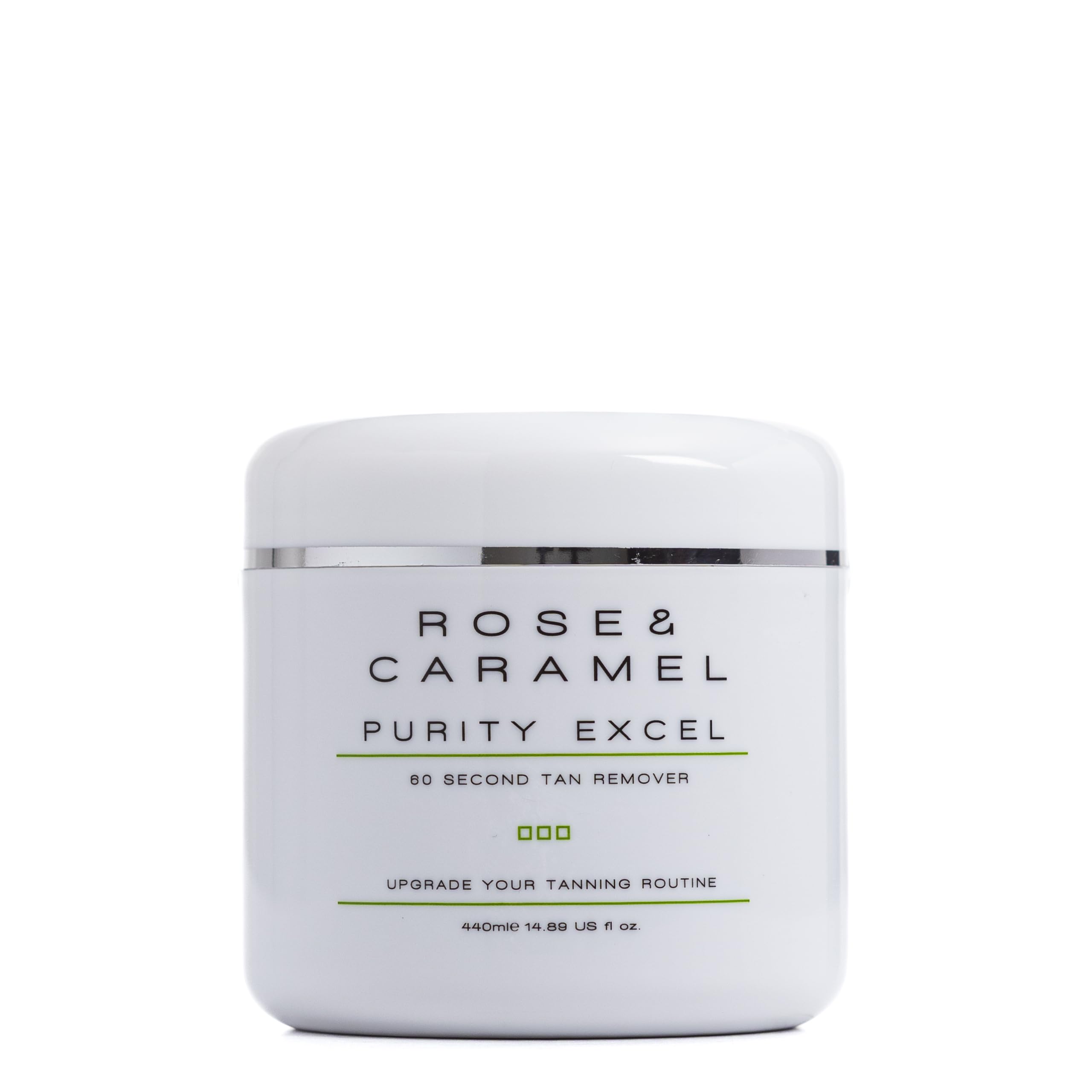 Purity Excel de Rose & Caramel quita el bronceado en 60 segundos.