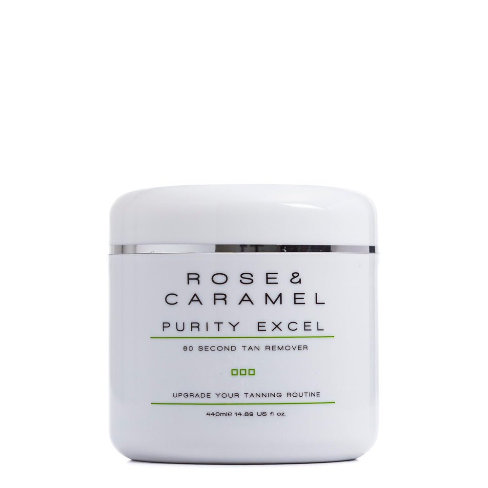 Purity Excel de Rose & Caramel quita el bronceado en 60 segundos.