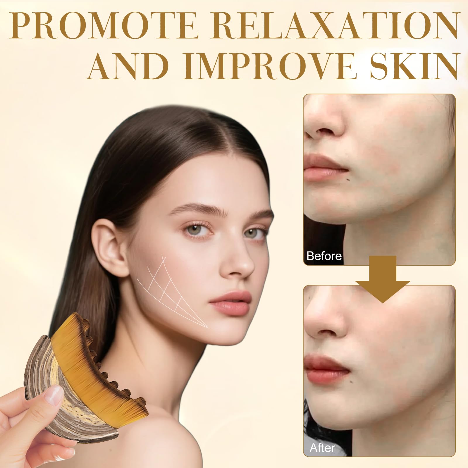 Rose Romee definición de la mandíbula con drenaje linfático facial sin frotar