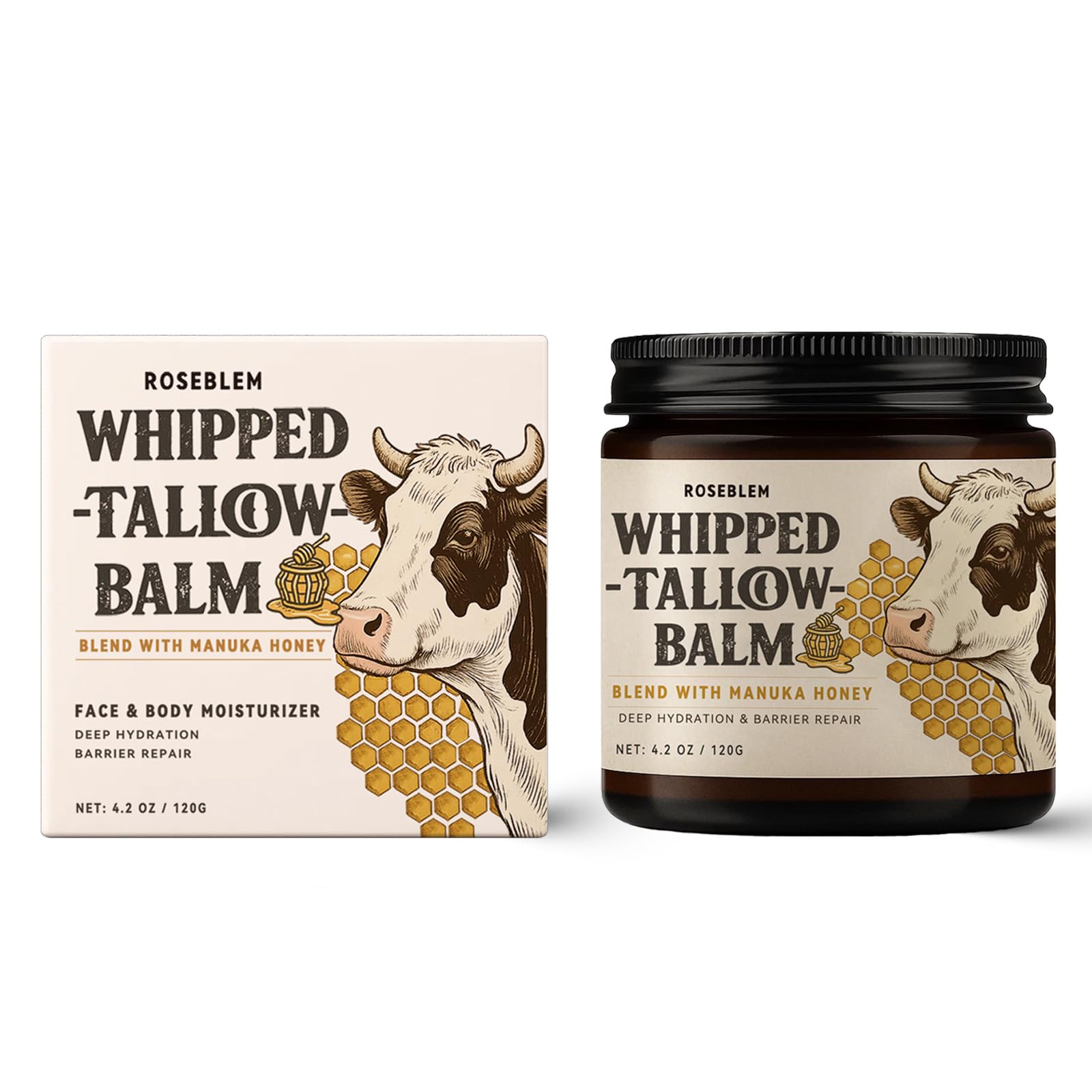 Roseblem bálsamo aplicación diaria: uso facial y corporal para pieles sensibles.