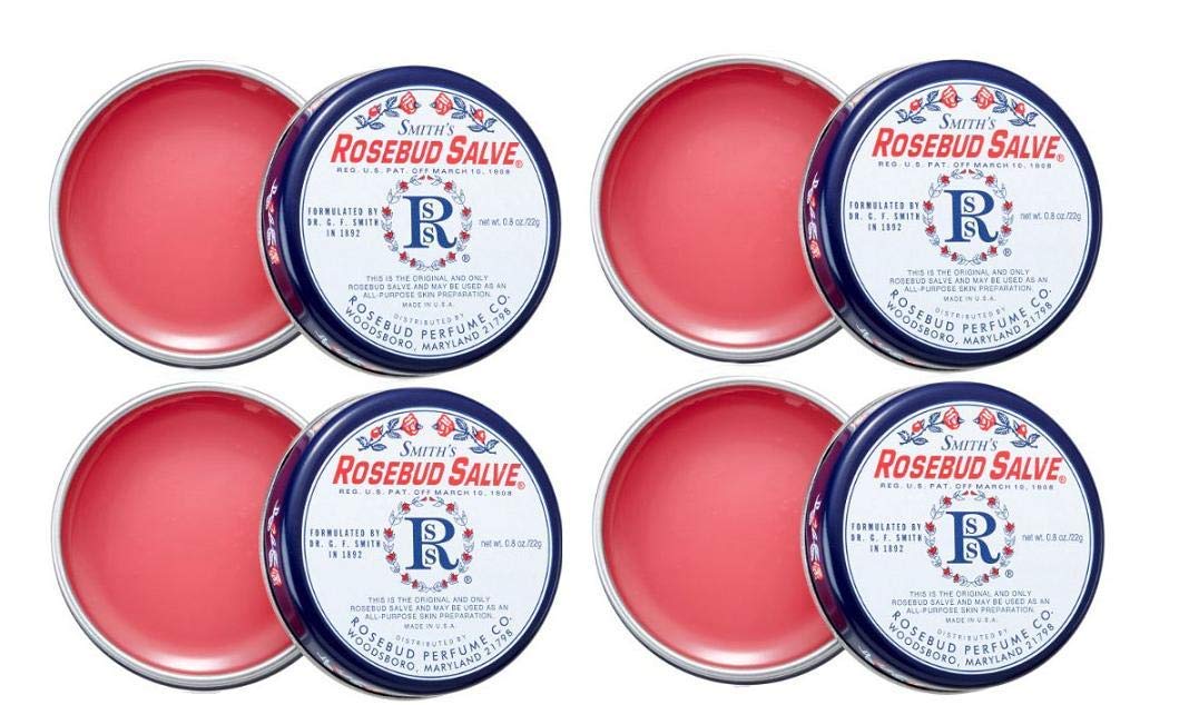 Rosebud Perfume Rosebud Salve tin 0.8 oz for lips and skin care.
