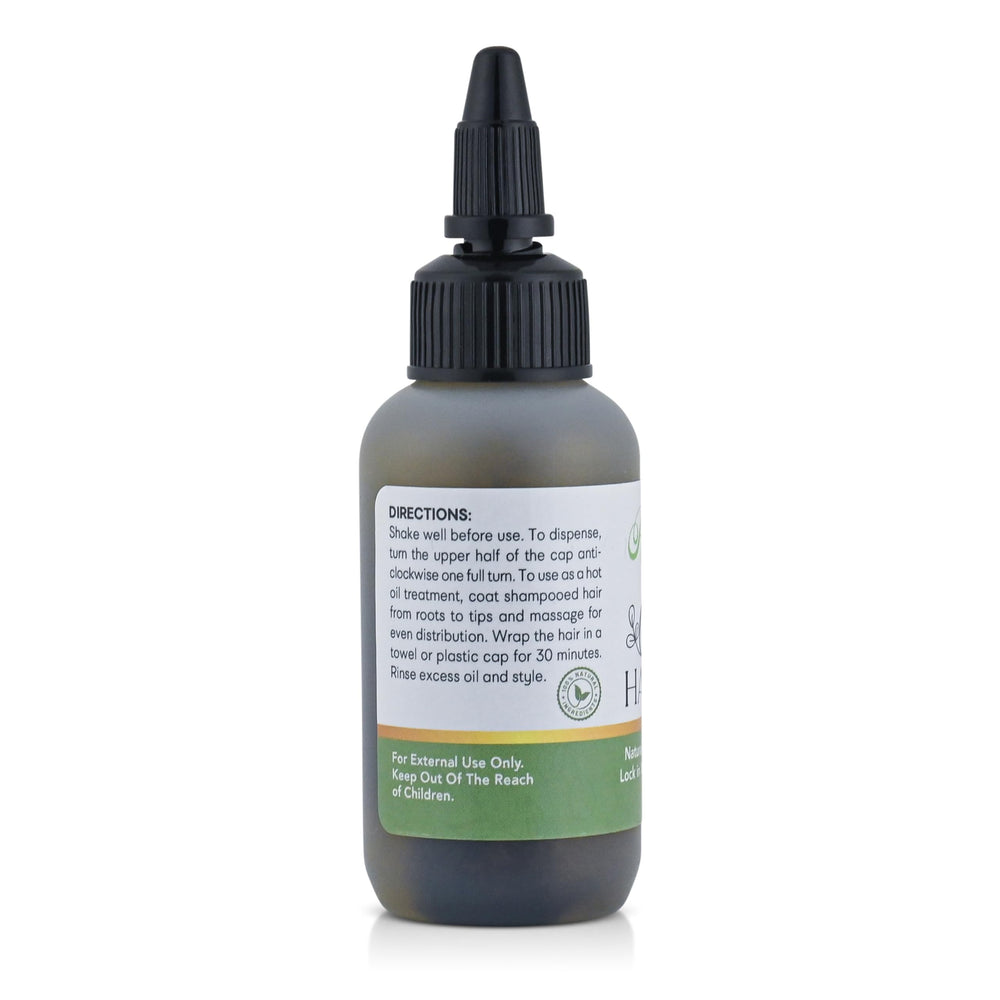 Roselle Naturals aceite Chebe para masajes en el cuero cabelludo.
