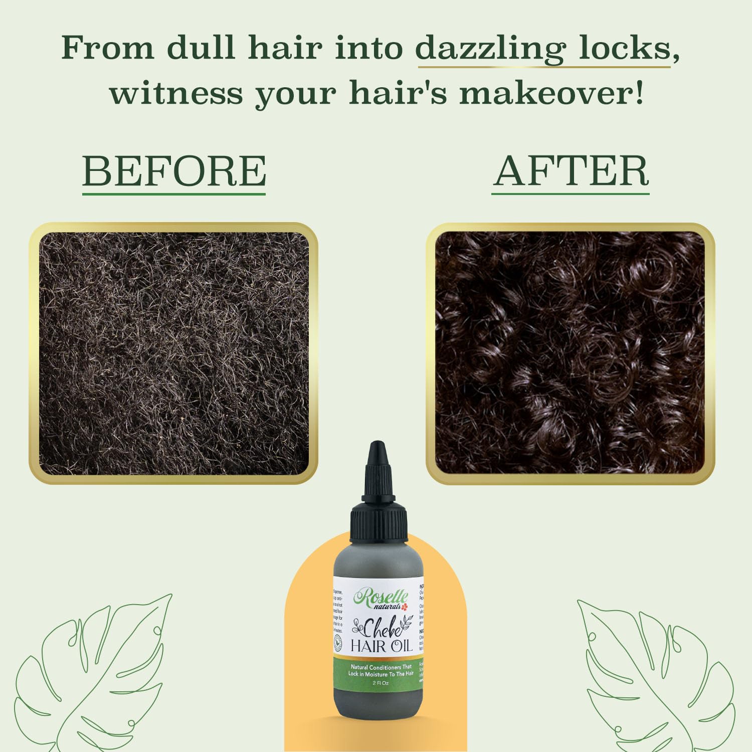 Roselle Naturals aceite Chebe calma el cuero cabelludo y reduce irritación.