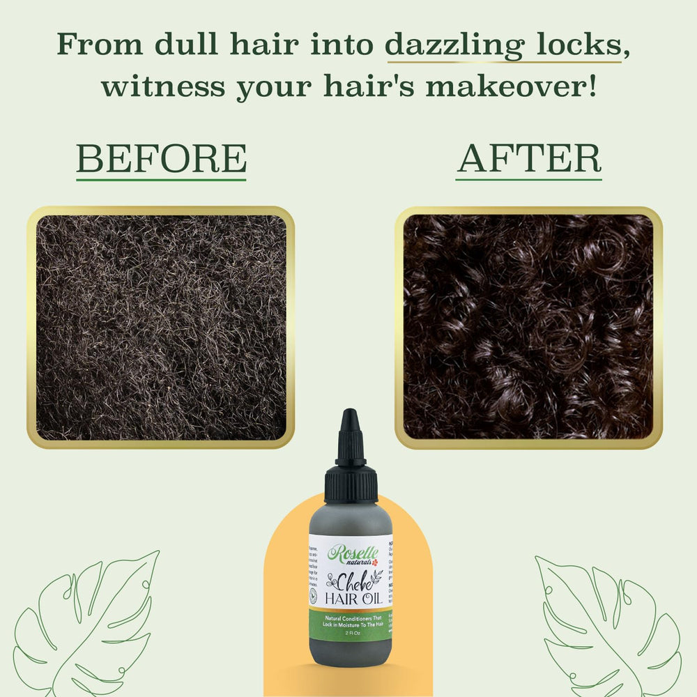 Roselle Naturals aceite Chebe calma el cuero cabelludo y reduce irritación.